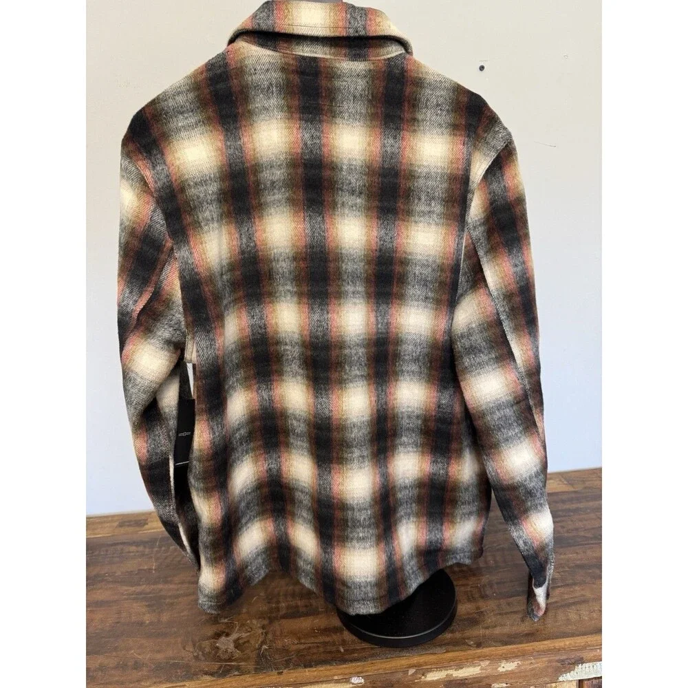 Liverpool Los Angeles Size M Men Flannel Shacket Shirt Jacket Patch Pockets NWOT